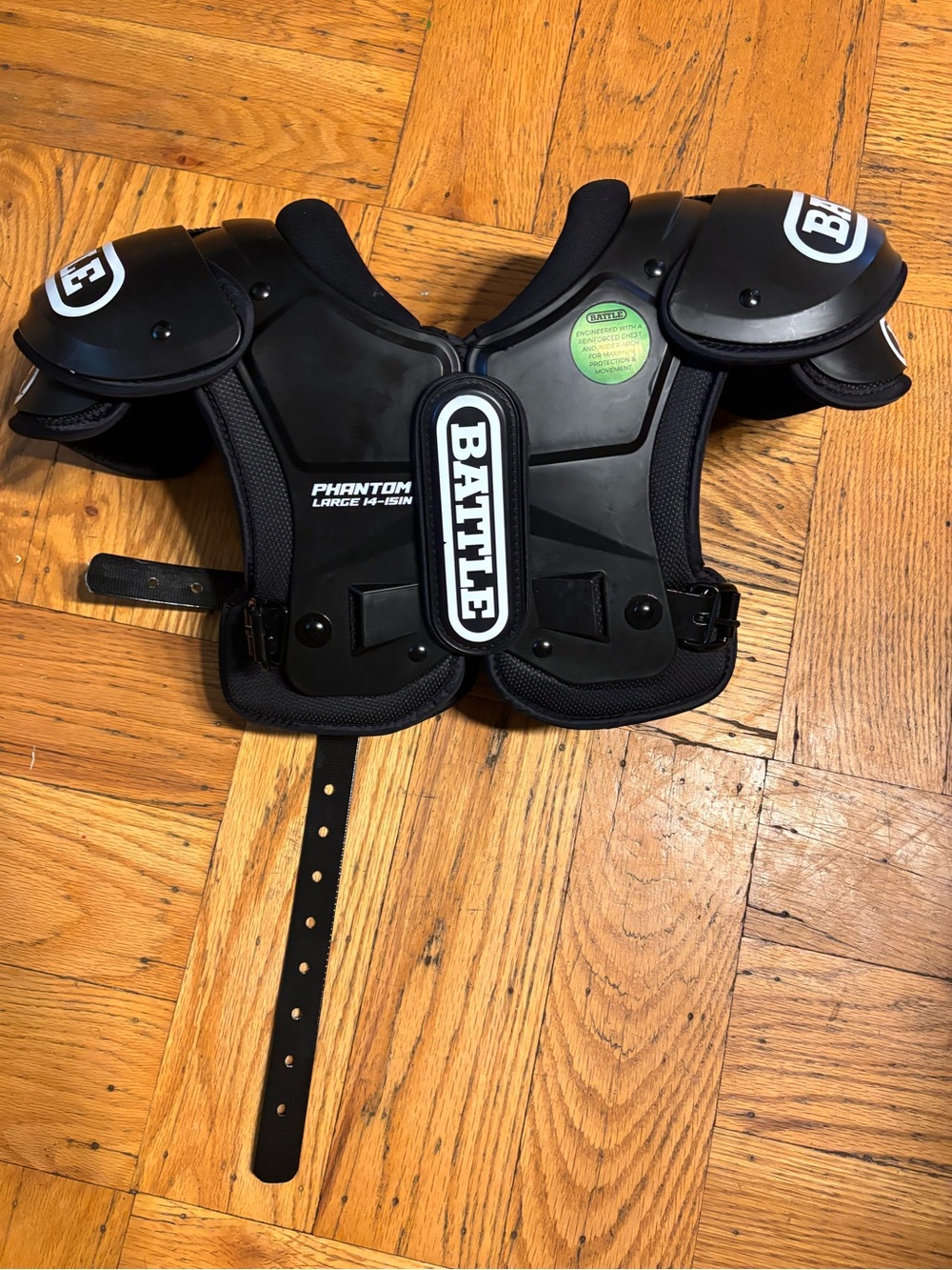 Battle Phantom Youth Football Shoulder Pads - Black